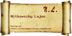 Nitkovszky Lajos névjegykártya